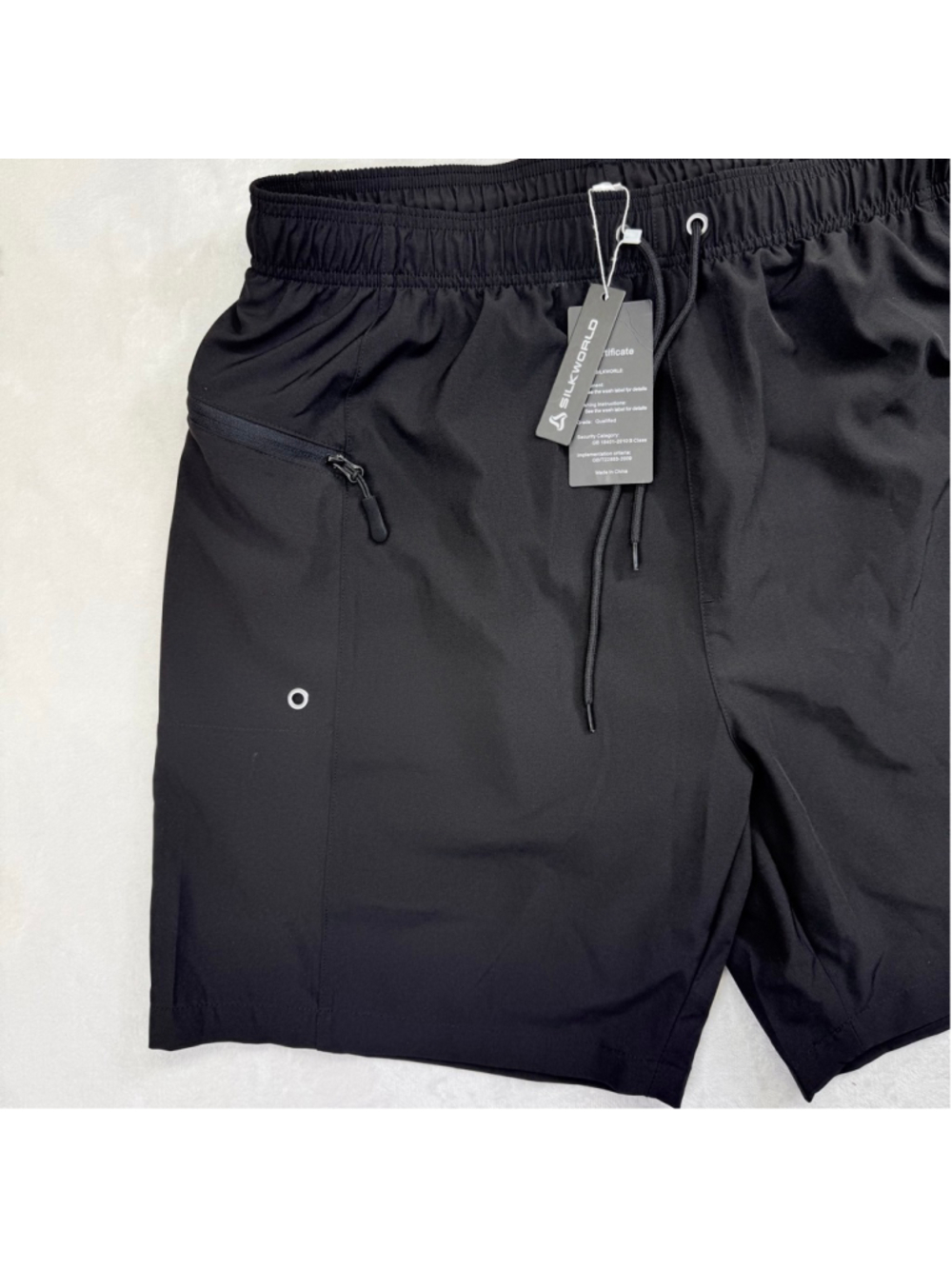 Men's Silkworld Black Athletic Shorts XL Polyester Spandex Blend - Picture 2 of 12